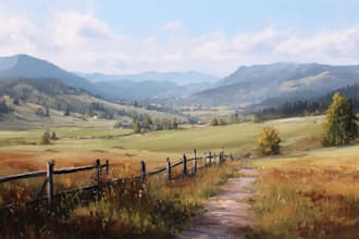 digitally oil painting landscape