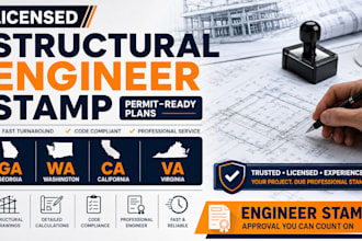 licensed structural engineer stamp georgia, washington california virginia