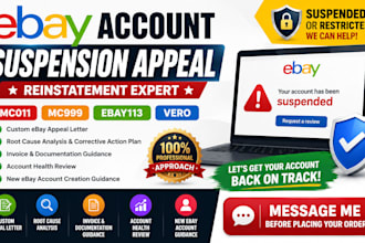 do ebay account reinstatement, mc011, mc999 appeal letter ebay reopen suspension