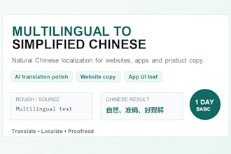 turn multilingual content into natural simplified chinese