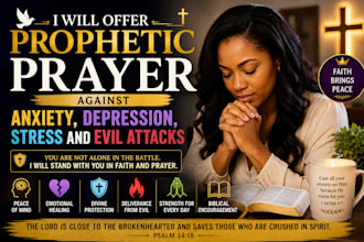 offer prophetic prayer for healing against anxiety depression stress evil attack