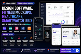 design software fitness mockups healthcare smartwatch UI UX app website in figma