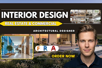 do 3d interior and exterior design for real estate and commercial building