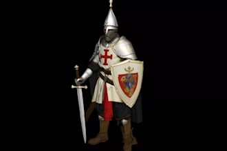 alter 3d dark fantasy warrior,heavy armor,rpg outfits design,crusaders,morph rig