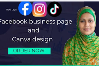 setup facebook business page and canva design