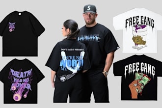 design custom streetwear logo y2k t shirt grunge fashion clothing brand graphics