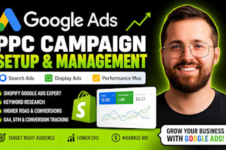 setup your shopify google ads adswords ppc search, display and pmax campaigns