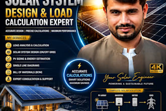 design complete solar pv system with load calculation