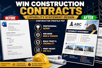 design a construction capability statement for contractors