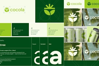 design cafe logo, food packaging, cafe brand identity and brand style guideline