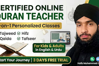 be your online quran teacher, tutor for tajweed hifz and qaida