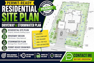 design permit ready residential site, driveway and stormwater plans
