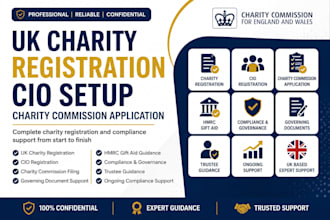 register your UK charity, cio and charity commission application