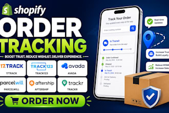 setup shopify order tracking 17track track123 avada parcelwill aftership trackr