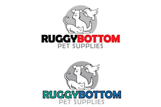 create vibrant animated logo for ruggy bottom pet supplies