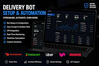 setup doordash bot, instacart bot, uber bot, bot lyft, grabber bot, grubhub bot