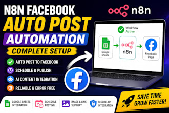 setup n8n facebook auto post automation using google sheets and API