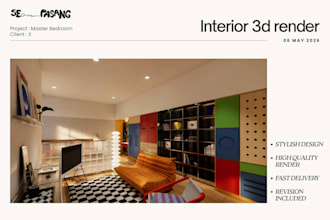 create realistic 3d interior rendering for your room