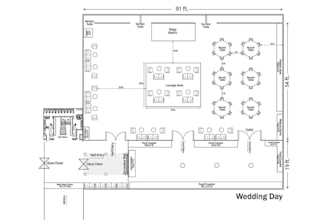 redraft 2d wedding hall floor plan, banquet event layout, ballroom,seating chart