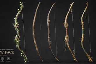 do 3d combat weapon 3d weapon concept fast bow modeling prototypes weapon asset