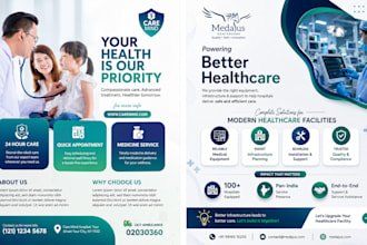 do medical, pharmacy, dental, home care, wellness flyer design, print materials