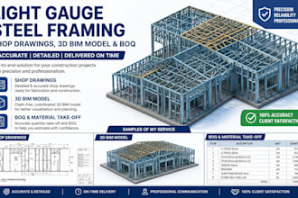 create light gauge steel framing shop drawings 3d bim model and boq