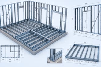 create cfs steel framing shop drawings and bim model lod 300