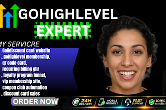 build gohighlevel discount card membership site  recurring billing  qr code