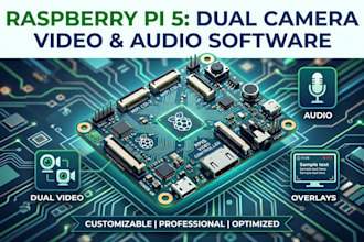 custom raspberry pi 5 software for dual camera video recording, audio, overlay