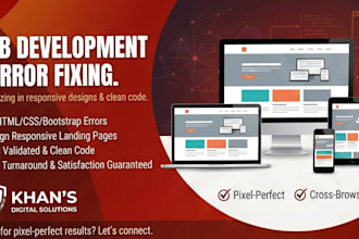 fix HTML CSS bootstrap errors or design responsive landing page