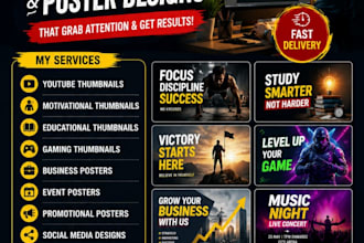 design professional youtube thumbnail and posters