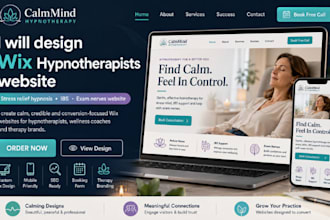 design wix hypnotherapists website stress relief hypnosis ibs exam nerves websit