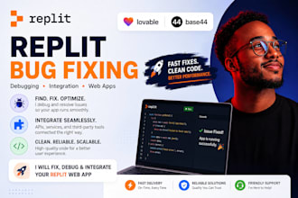 replit bug fixing replit debugging replit integration web app lovable base44