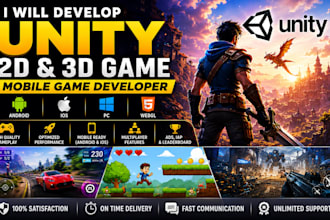 develop a unity 3d game, unity 2d game, mobile game developer
