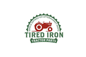 make high definition logo for tired iron tractor parts