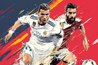 draw unique illustration football player or sport player