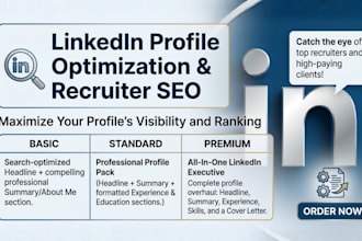 do professional linkedin profile optimization and recruiter SEO