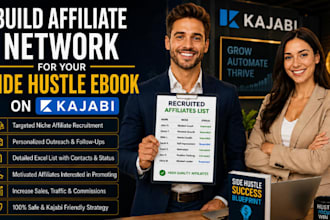 build affiliate network for your side hustle ebook on kajabi