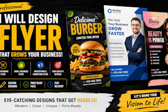 design restaurant flyer, small business flyer, advertising and marketing flyer