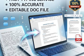 do handwriting to word document and text typing service