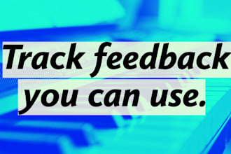 give you actionable feedback on your electronic music track