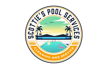 design professional tropical pool service logo