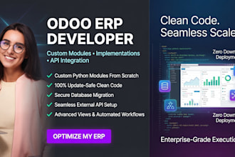 develop custom odoo module and handle odoo erp implementation expert services