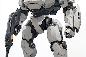 draw your mecha robot fanart or original in digital artwork