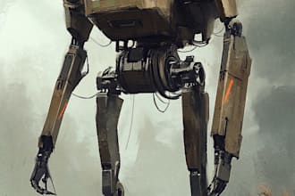 create retro mecha or scifi gundam art