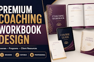 design a premium canva coaching workbook, ebook or course guide