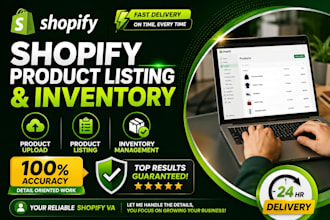 handle shopify product listing, upload, and inventory updates