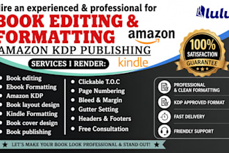 do book formatting amazon kdp kindle paperback ebook profreading line editing