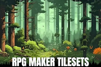 create custom rpg maker mv mz pixel tileset and ready game environment assets