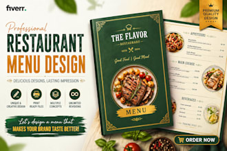 professional restaurant menu, food menu and cafe menu design
